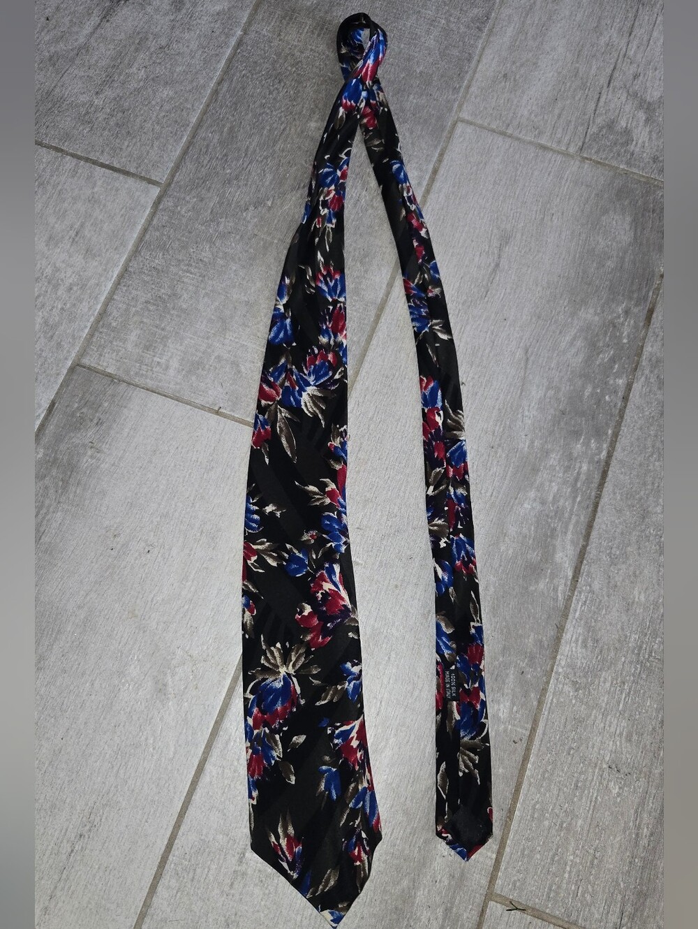 Vintage Silk Tie Black Floral Men's Tie J.T. Beckett